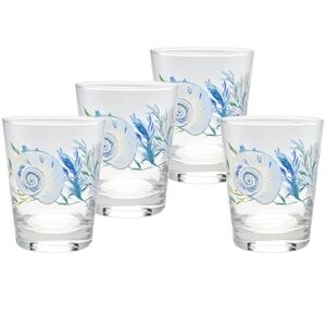 Fiesta Coastal Shores Double Old-Fashioned Glass, Set of 4 NWT